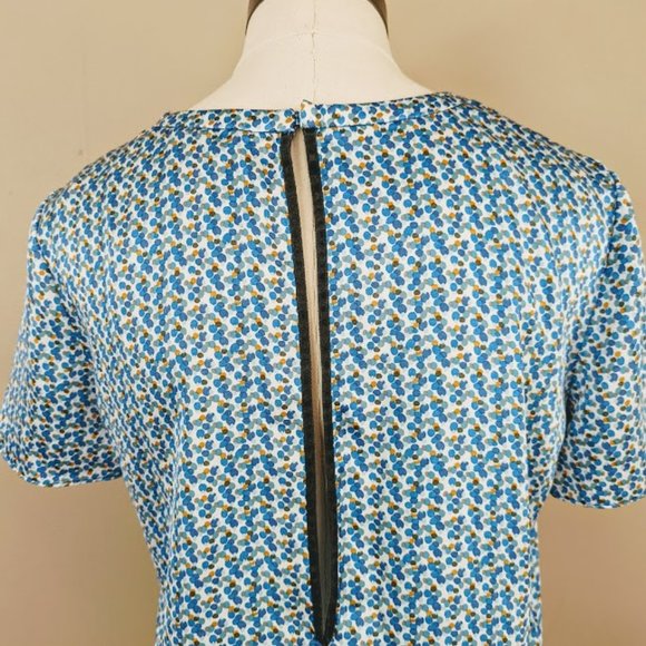 Zara Basic Short Sleeve Polka Dot Peplum Blouse - Size Medium - Picture 5 of 8